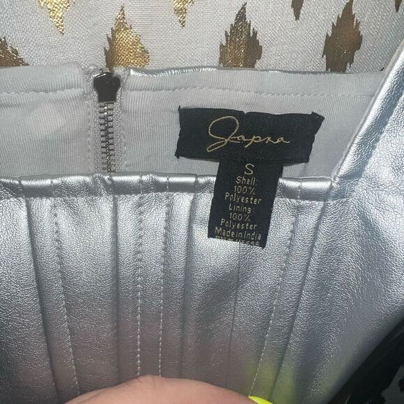 NWT Japra silver metallic corset cyber goth futuristic size S - Picture 5 of 5